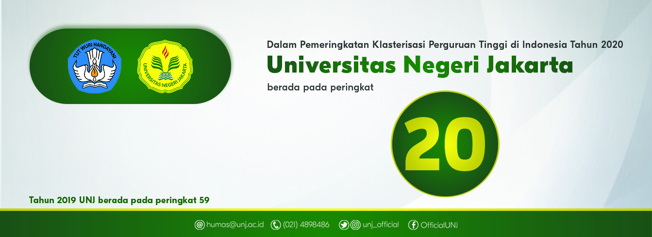 UNJ peringkat 20 Klasterisasi Perguruan Tinggi Indonesia 2020