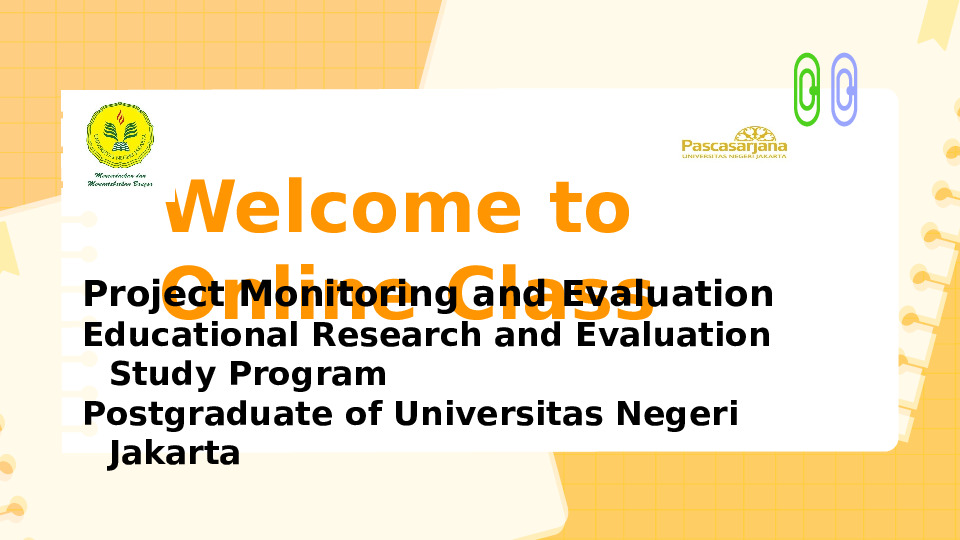 Project Monitoring and Evaluation