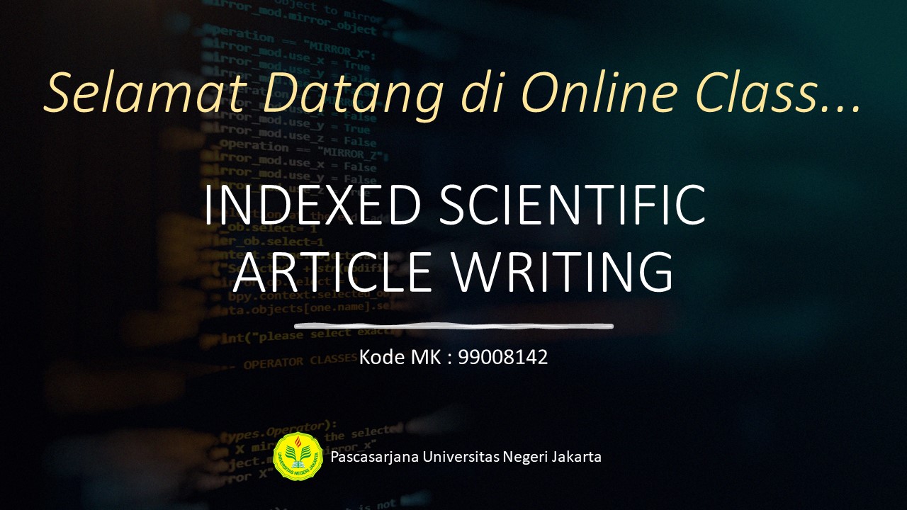 INDEXED SCIENTIFIC ARTICLE WRITING