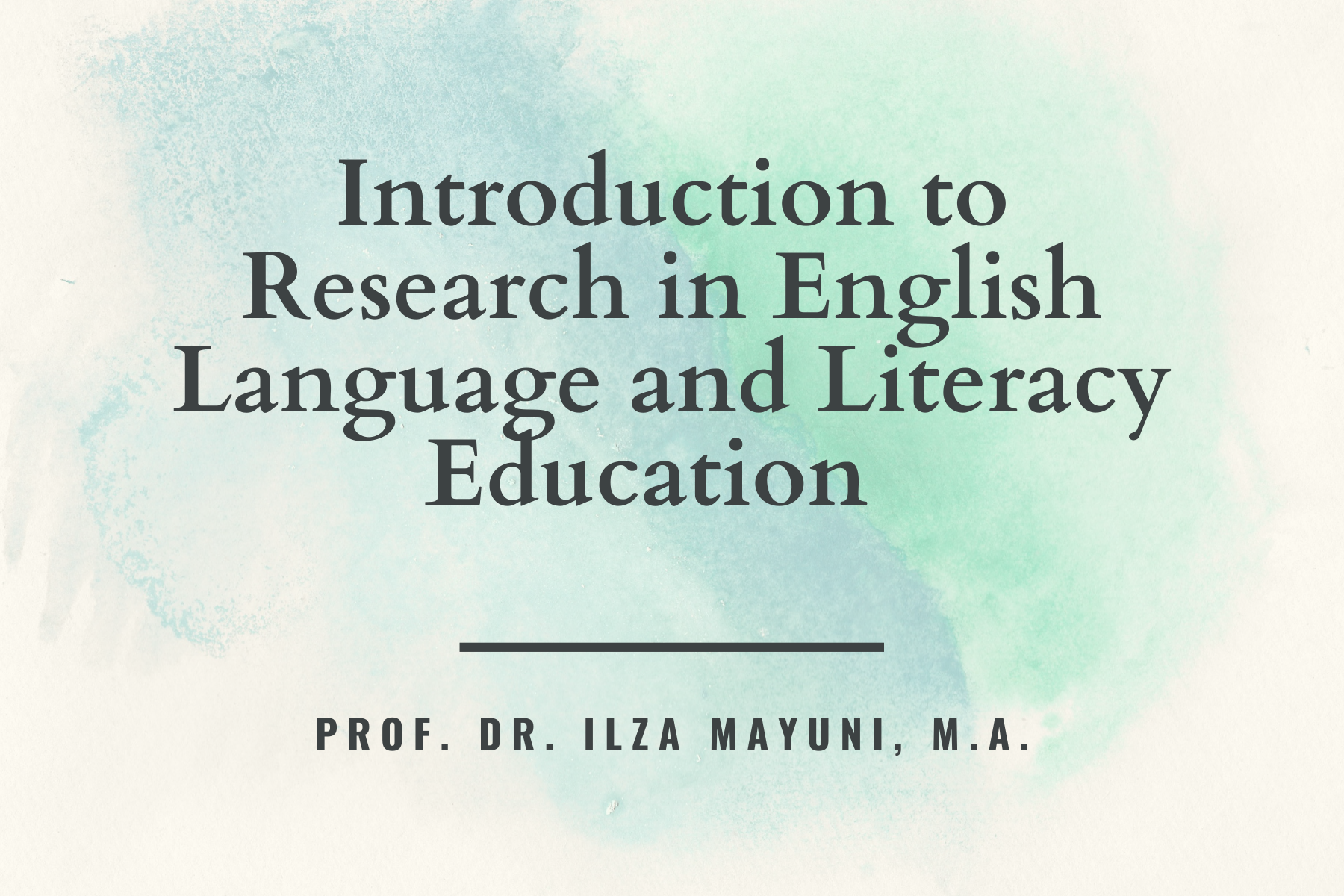 Introduction to Research in English Language and Literacy Education 19A