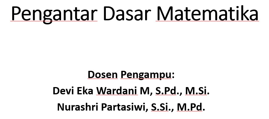 121 - Pengantar Dasar Matematika 24A